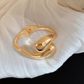 Alloy Waterdrop Open Bangle For Women, Oval Minimalist European Style Fashion Jewelry view 3