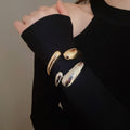 Alloy Waterdrop Open Bangle For Women, Oval Minimalist European Style Fashion Jewelry view 2