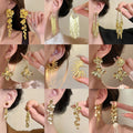 Chic Copper Flower Tassel Drop Earrings With Silver Tone Posts Elegant Floral Design view 1