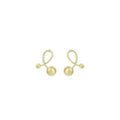 Elegant Gold Brushed Alloy Cross Loop Double Ball Minimalist Stud Earrings view 5