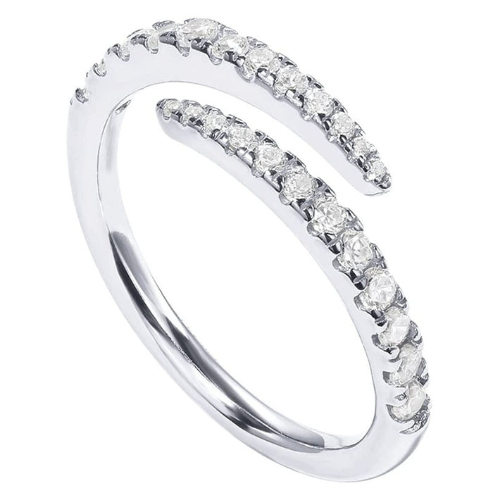 Minimalist Commuter Zircon Open Ring For Women Adjustable Fashion Daily Wear Jewelry