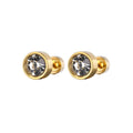 Elegant Mini Gold Plated Zircon Ball Screw Back Cartilage Studs Simple Delicate Ear Bone Earrings view 5