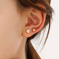 Elegant Mini Gold Plated Zircon Ball Screw Back Cartilage Studs Simple Delicate Ear Bone Earrings view 1