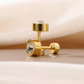 Elegant Mini Gold Plated Zircon Ball Screw Back Cartilage Studs Simple Delicate Ear Bone Earrings view 3
