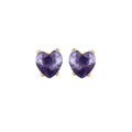Elegant Korean Colorful Heart Zircon Screw Back Studs Gold Plated Minimalist Fashion Women Earrings view 5