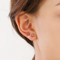 Elegant Korean Colorful Heart Zircon Screw Back Studs Gold Plated Minimalist Fashion Women Earrings view 2