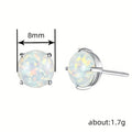 Glossy Imitation Opal Stud Earrings For Women Niche Fashion Daily Wear Jewelry view 4