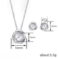 Glossy Pearl Flower Jewelry Set, Elegant Fresh Floral Earrings And Necklace For Pastoral Daily Wear view 4