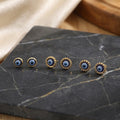 Luxury Gothic Evil Eye Round Spiral Enamel Alloy Gold Tone Small Studs For Women Fashion Earrings view 3