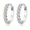 Simple Delicate Zircon Inlaid Small Hoop Earrings For Women, Daily Fashion Jewelry Accessory view 1