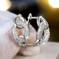 Women's Niche Lock Buckle Hoop Earrings Micro Paved Zircon French Style Ear Cuffs view 6