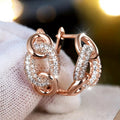 Women's Niche Lock Buckle Hoop Earrings Micro Paved Zircon French Style Ear Cuffs view 5