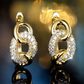 Women's Niche Lock Buckle Hoop Earrings Micro Paved Zircon French Style Ear Cuffs view 2