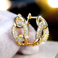 Women's Niche Lock Buckle Hoop Earrings Micro Paved Zircon French Style Ear Cuffs view 1