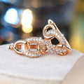 Women's Niche Lock Buckle Hoop Earrings Micro Paved Zircon French Style Ear Cuffs view 3