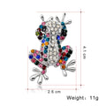 Green Gold Tone Frog Crystal Metal Brooch Pin 4.1 x 2.6 cm view 3