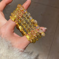 Light Yellow Crystal Zircon Flower Bangle For Women, Luxury Minimalist Fashion Bracelet view 4