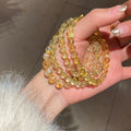 Light Yellow Crystal Zircon Flower Bangle For Women, Luxury Minimalist Fashion Bracelet view 3