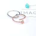 Rose Gold Tone Star Clear Look Adjustable Open Band Ring view 4