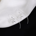 Elegant Gold Silver Alloy Iris Flower Long Ear Hook No Piercing Lightweight Chinese Style Earrings view 3