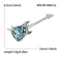 Creative Alloy Abalone Shell Guitar Brooch For Unisex Clothing Decoration view 5