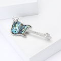 Creative Alloy Abalone Shell Guitar Brooch For Unisex Clothing Decoration view 3