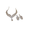 Rhinestone Teardrop Alloy Necklace And Earrings Jewelry Set Light Luxury Fashion Accessories view 5