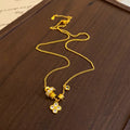 Copper Zircon Diamond Flower Pendant Necklace Light Luxury Minimalist Clavicle Jewelry view 1