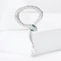 Copper Zircon Snake Brooch With Tail Biting Design view 3