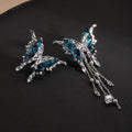 Light Luxury Alloy Rhinestone Butterfly Asymmetric Chain Tassel Sweet Cool Fashion Drop Earrings view 3