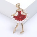 Alloy Pearl Dancing Girl Brooch Pin For Women's Fashion Clothing view 3