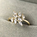 Geometric Leaf Waterdrop Ring For Women, Niche Personalized Design Fashion Jewelry view 2