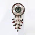 Alloy Rhinestone Round Chain Brooch Pin For Womens Apparel Decoration view 2