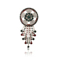 Alloy Rhinestone Round Chain Brooch Pin For Womens Apparel Decoration view 1