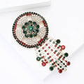 Alloy Rhinestone Round Chain Brooch Pin For Womens Apparel Decoration view 4