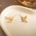Vintage Gold Alloy Peace Dove Flying Bird Studs For Women, Light Luxury Statement Earrings view 4