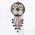 Alloy Rhinestone Round Chain Brooch Pin For Women's Apparel view 2