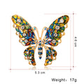Blue Gold Tone Butterfly Crystal Enamel Metal Brooch Pin 4.6 x 5.3 cm view 5