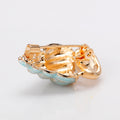 Blue Aqua Gold Tone Conch Shell Metal Brooch Pin for Jackets and Lapels view 5