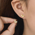 Versatile Commuter Heart Stud Earrings For Women, Petite Micro Inlaid Zircon Daily Jewelry view 3