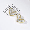 Versatile Commuter Heart Stud Earrings For Women, Petite Micro Inlaid Zircon Daily Jewelry view 4