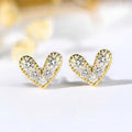 Versatile Commuter Heart Stud Earrings For Women, Petite Micro Inlaid Zircon Daily Jewelry view 5