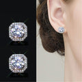 Colorful Geometric Zircon Earrings For Women, Sparkling Niche Daily Fashion Jewelry view 2