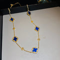 Real Gold Plated Copper Zircon Geometric Flower Necklace, Elegant Light Luxury Collarbone Chain view 4