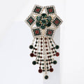 Alloy Rhinestone Star Chain Brooch Pin For Womens Versatile Apparel view 2