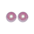Gold Plated Silver Pin Purple Faux Pearl Stud Earrings, Round Geometric Light Luxury Style view 5