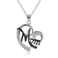 Heart Mom Clear Stone Pendant Necklace Multi Tone Chain view 2