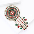 Alloy Rhinestone Round Chain Brooch Pin For Vintage Fashion Wear view 4