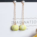 Fabric Wrapped Ball Stud Earrings in Ten Patterns and Lengths view 12