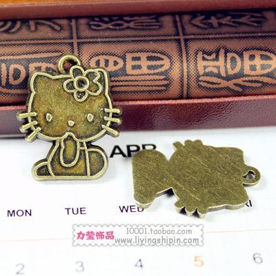 25x20mm Cute Cat Alloy Charm Pendant for Resin Crafts